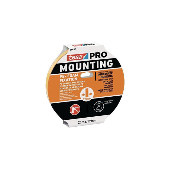 Tesa Montageband Mounting PRO PE-Fixation 66957 weiß Länge 25 m Breite 19 mm , VE: 16 Rolle