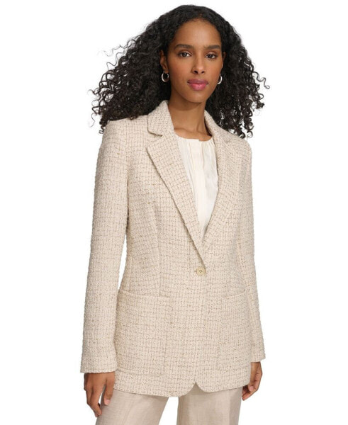 Women's Tweed Single-Button Blazer