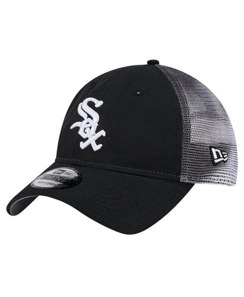 Men's Black Chicago White Sox Team Slick Trucker 9TWENTY Adjustable Hat