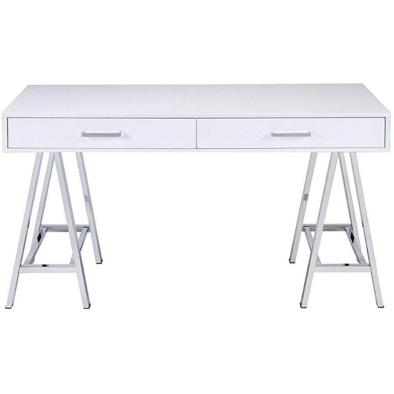 Coleen Desk In High Gloss & Chrome