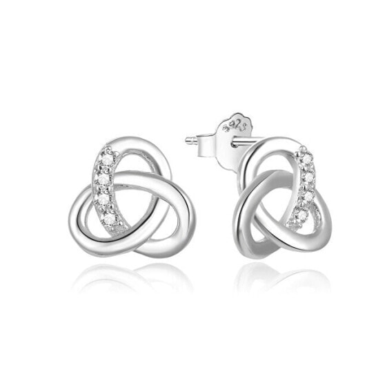 Original silver earrings with zircons AGUP2331L
