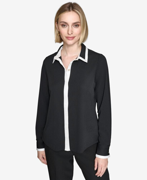 Women's Contrast-Trim Shirt