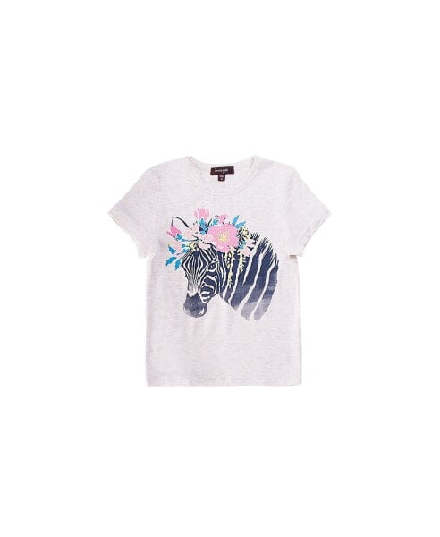 Child Amita Zebra Oatmeal Graphic Jersey Tee