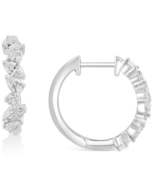 EFFY® Diamond Small Huggie Hoop Earrings (3/4 ct. t.w.) in 14k White Gold, 0.62"