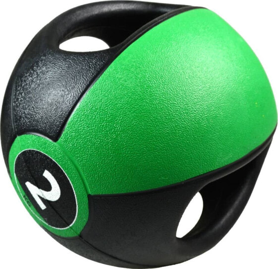 Медицинская мяч Pure2Improve с ручками, 2 кг, зеленый