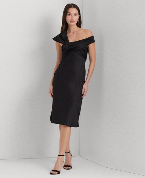 Women's Asymmetric Satin A-Line Dress