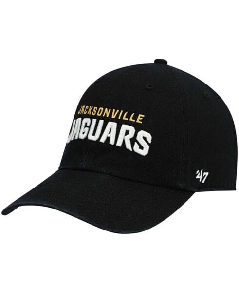 Men's Black Jacksonville Jaguars Clean Up Script Adjustable Hat