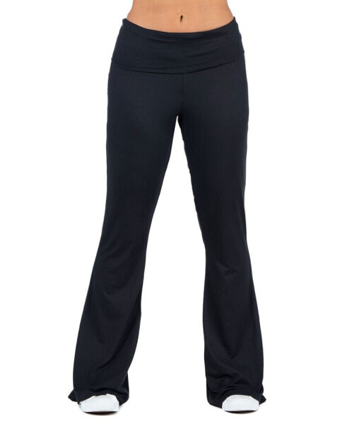 Black Bell Bottom Foldover Waist Sweatpants