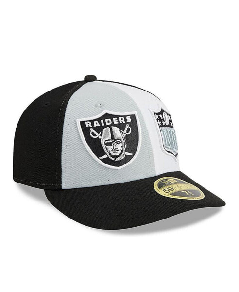 Men's Gray, Black Las Vegas Raiders 2023 Sideline Low Profile 59FIFTY Fitted Hat