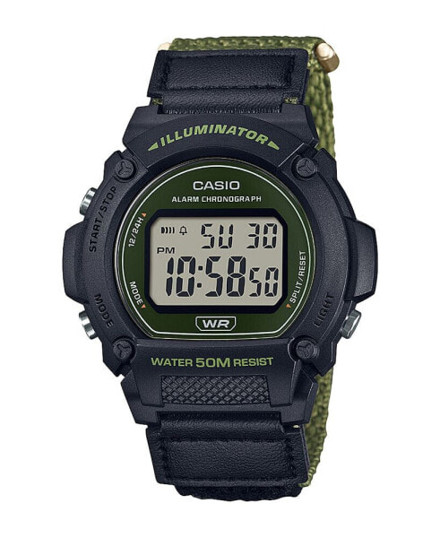 Men's Digital Green Nylon Watch, 47.0mm, W219HB-3AV