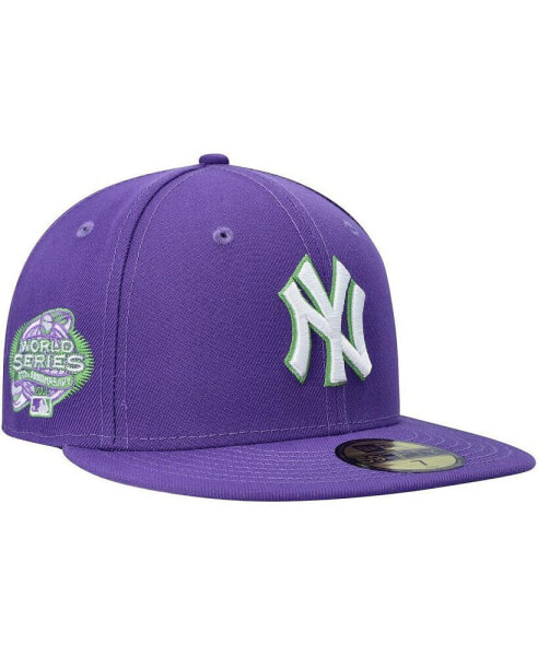 Men's Purple New York Yankees Lime Side Patch 59FIFTY Fitted Hat