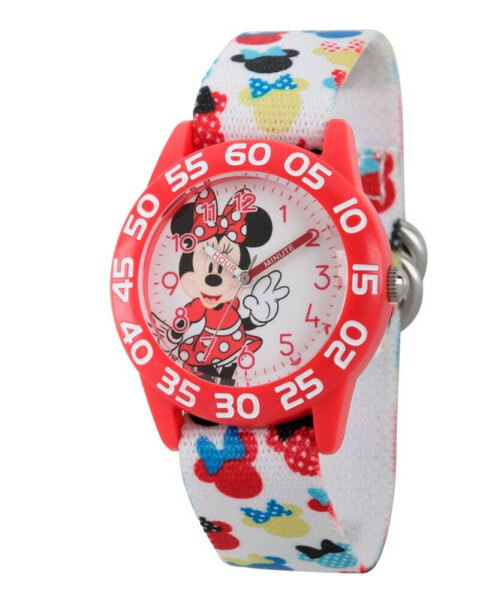 Disney Minnie Mouse Girls' Red Plastic Time Teacher Watch