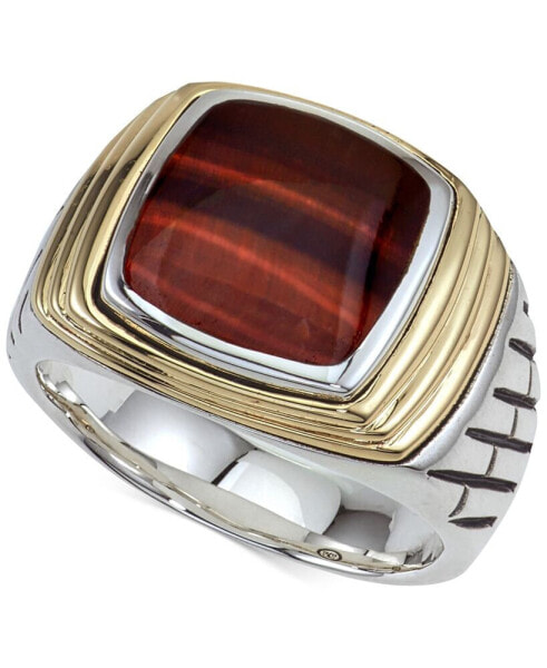 Tiger's Eye (12 x 10mm) Ring in Sterling Silver & 14k Gold, Created for Macy's