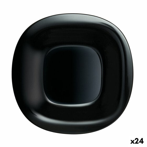 Тарелка плоская Luminarc Carine черное стекло (Ø 26 см) (24 штуки)
