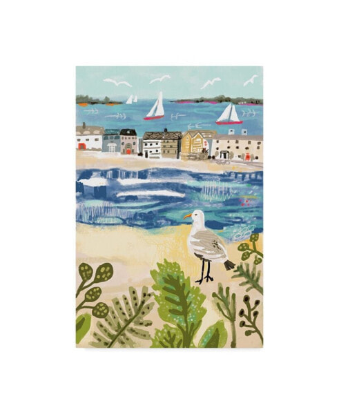 Karen Fields 'Birds In Beach Town' Canvas Art - 22" x 32"