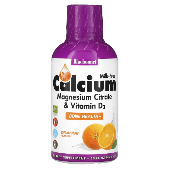 Liquid Calcium Magnesium Citrate & Vitamin D3, Orange , 16 fl oz (473 ml)