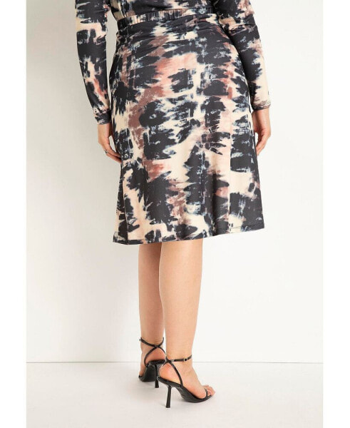 Plus Size A-Line Midi Skirt