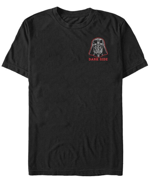 Star Wars Men's Vader Red Dark Side Left Chest Short Sleeve T-Shirt