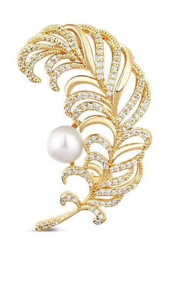 Брошь JwL Luxury Pearls Feather Fantasy