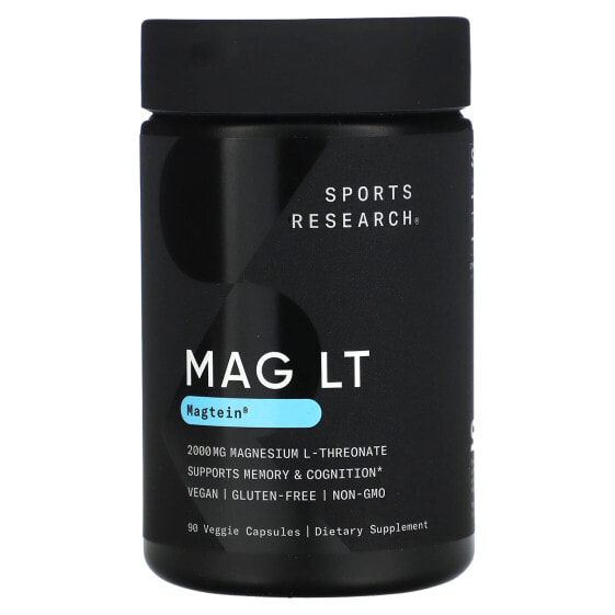 Витамины и минералы Магний Sports Research MAG LT, Magtein, 2,000 мг, 90 капсул (666 мг на капсулу)