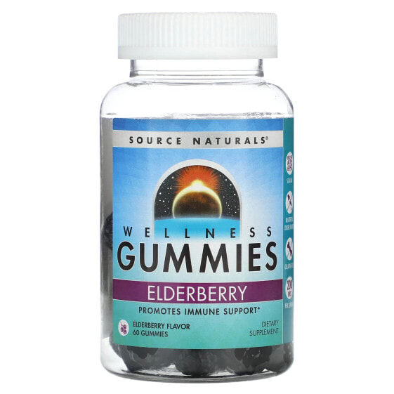 Витамины Экстракт чёрной бузины Source Naturals Wellness Gummies 60 жев. конфет
