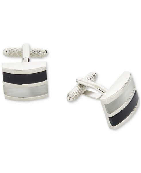 Men's Black Stripe Cufflinks