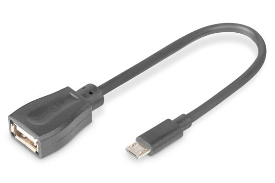 DIGITUS USB adapter cable, OTG, micro B - USB A type