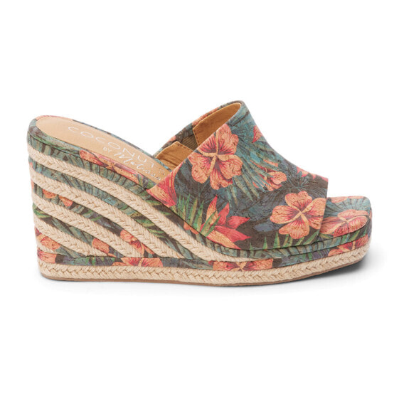 COCONUTS by Matisse Audrey Floral Wedge Womens Beige Casual Sandals AUDREY-739
