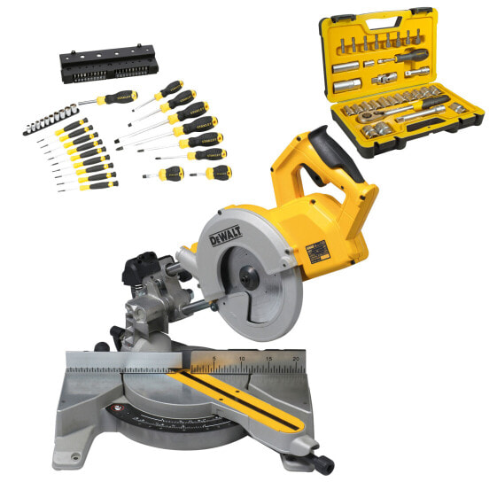 DeWALT Paneelsäge-Set DWS777 216 mm +Stanley Steckschlüssel-+Schraubendreher-Set