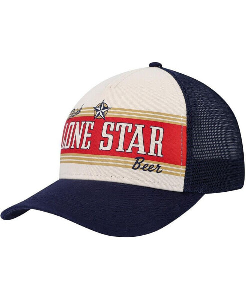 Men's Cream, Navy Lone Star Beer Sinclair Snapback Hat