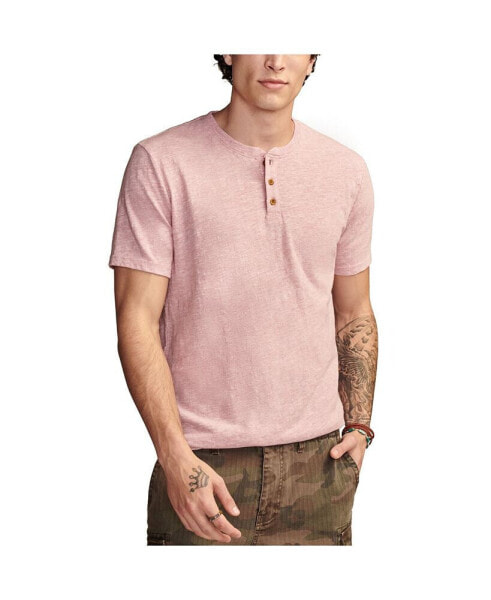 Men's Linen Short Sleeve Henley T-shirt