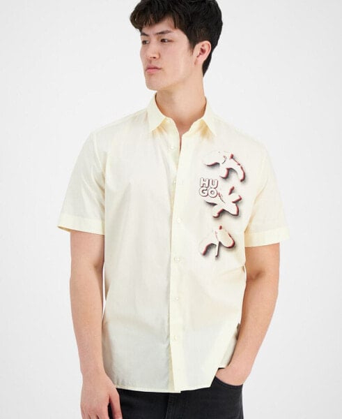 HUGO by Men's Logo Floral Shirt