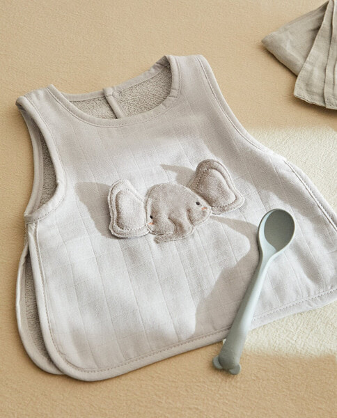 Elephant cotton terry baby bib