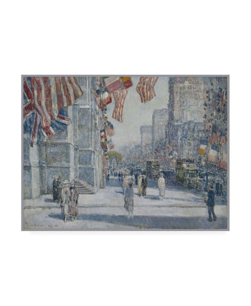 Childe Frederick Hassam Early Morning on the Avenue in May 1917 Canvas Art - 19.5" x 26"