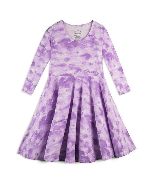 Girls Fair Trade Organic Cotton Print 3/4 Sleeve Twirl Dress