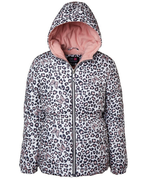 Куртка для малышей Wippette розовая Пуховая куртка с капюшоном с бабочками и животными
