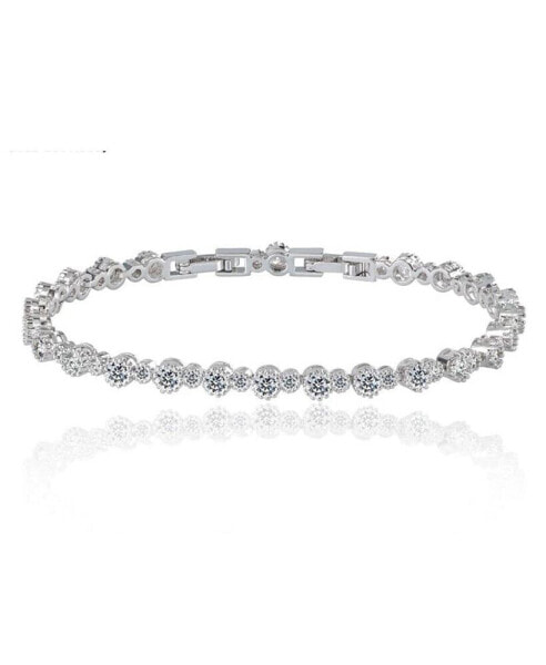 Round Cut Cubic Zirconia Tennis Bracelet with Round Cut Cubic Zirconia