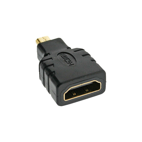 InLine HDMI Adapter HDMI A female / HDMI D male - 4K/60Hz - gold plated
