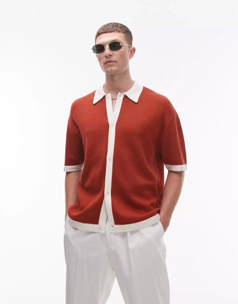 Topman button through with contrast detail