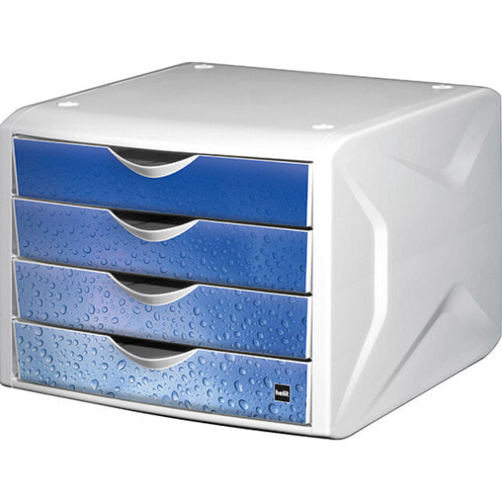 Helit H6129634 - 4 drawer(s) - Plastic - Blue,White - 1 pc(s) - 262 mm - 330 mm