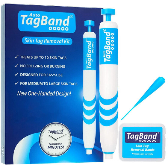 Car Micro TagBand Stem Wart Remover - Wart Remover Small/Medium Skin Appendages 2-4 mm - Warts Removal Face & Hard to Reach Areas - Pen + 10 Skin Tag Bands - One-Handed Application