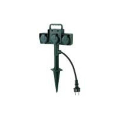 Bachmann 394.175 - 2 m - 3 AC outlet(s) - Outdoor - IP44 - Green - 230 V