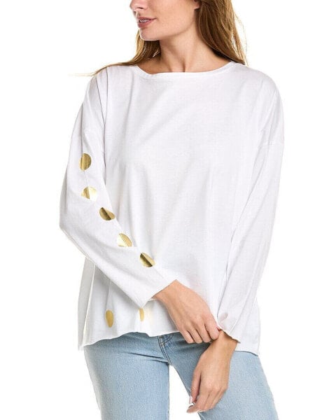 Planet Metallic Polka Dot Boxy T-Shirt Women's O/S