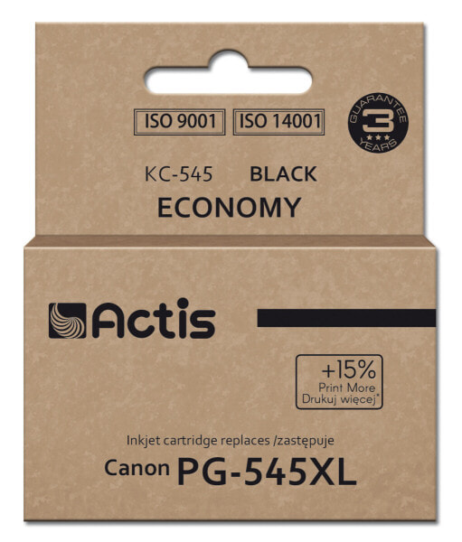 Actis KC-545 ink cartridge Canon PG-545XL replacement Supreme 15 ml 207 pages black. - Compatible - Ink Cartridge