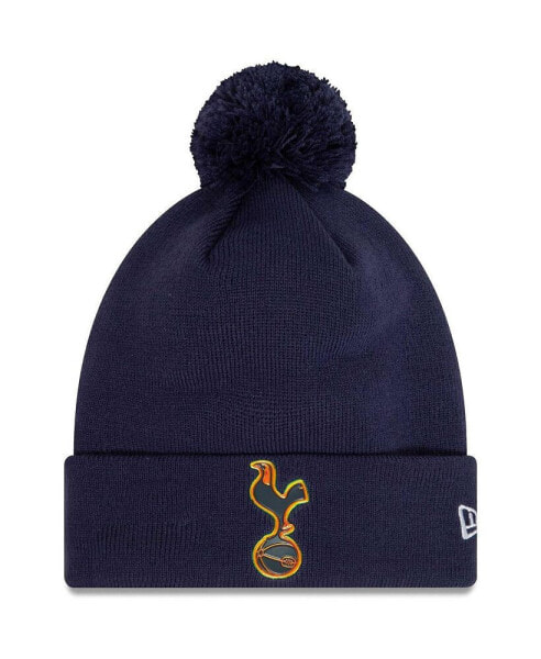 Men's Navy Tottenham Hotspur Iridescent Cuffed Knit Hat with Pom