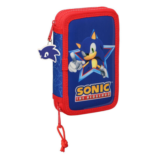 Детский пенал Sonic Let's roll Темно-синий 12.5 x 19.5 x 4 см (28 предметов)