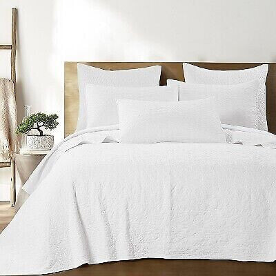 Full/Queen Mandell Quilt Set White - Homthreads