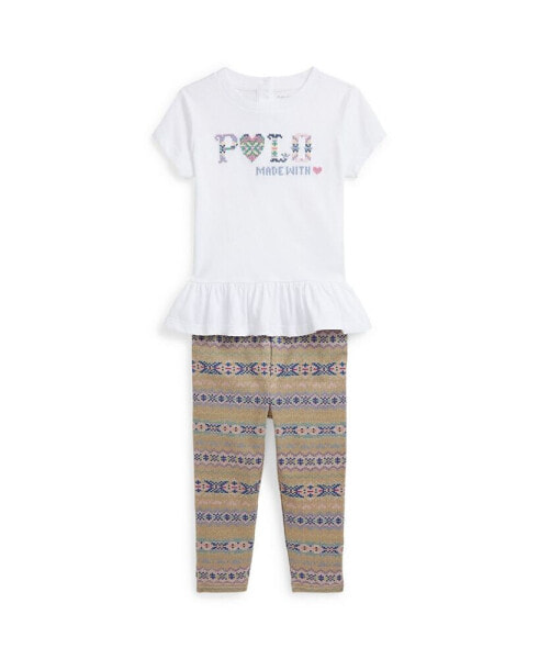 Baby Girls Fair Isle T Shirt and Leggings, 2 Piece Set
