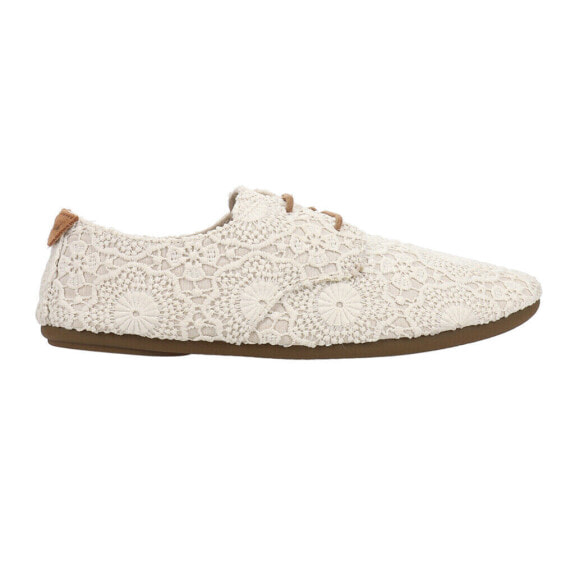 Sanuk Bianca Crochet Lace Up Womens White Flats Casual 1015892-WOTM