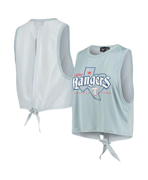Топ блузка The Wild Collective женская с открытой спиной в голубом цвете и завязкой - Texas Rangers